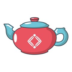 Small kettle icon, cartoon style