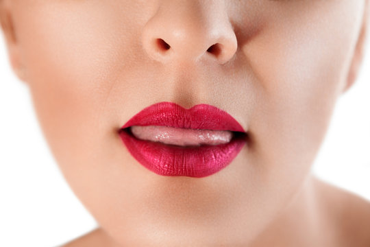 Sensual erotic red lips