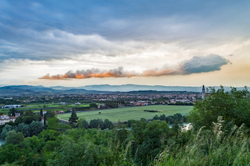 Fototapeta na wymiar Panorama of Pescantina seen from Bussolengo