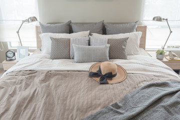 contemporary style bedroom with earth tone color