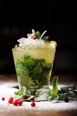 cocktail mojito with ice