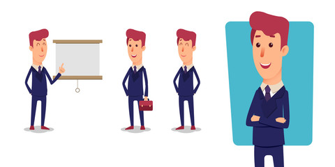 Obraz na płótnie Canvas Set of Businessman character. Cartoon office managers