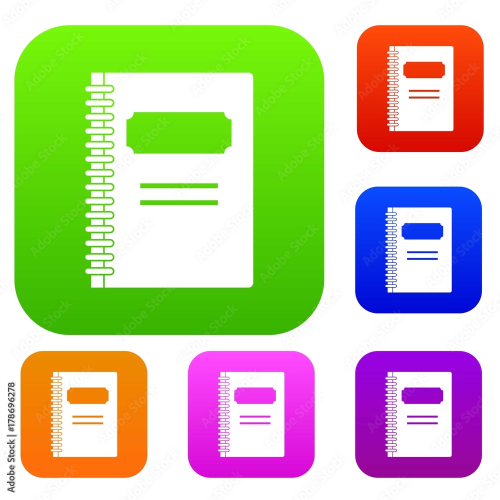 Poster closed spiral notebook set color collection
