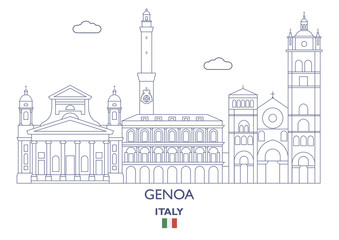 Fototapeta na wymiar Genoa City Skyline, Italy