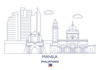 Fototapeta na wymiar Manila City Skyline, Philippines