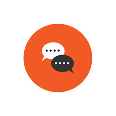 Live chat round icon vector