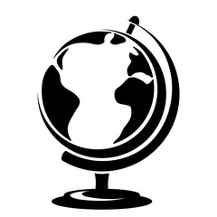 Vector black silhouette of a globe isolated on a white background.