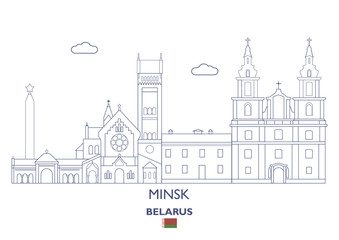 Plakat Minsk City Skyline, Belarus