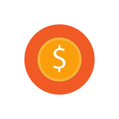 Money coin round icon vector