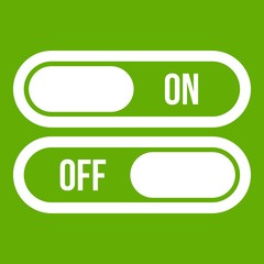 Button on and off icon green