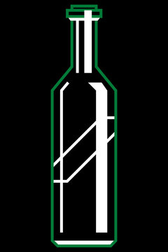 Linear illustration of a glass bottle