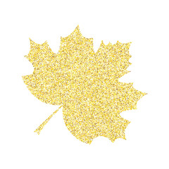 Vector illustration of golden maple leave on white background.