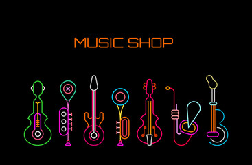 Music Shop neon sign ©  danjazzia