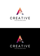 A letter logo. A polygonal letter logotype. 
