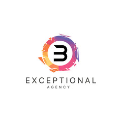 Obraz premium B letter logo. Polygonal letter logotype