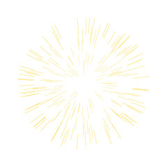 Abstract sparkles rays light explosion. Gold burst. Vector illustration.