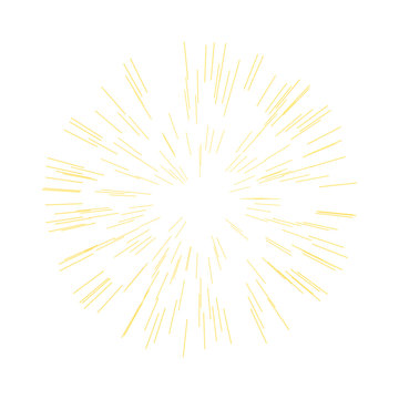 Abstract Sparkles Rays Light Explosion. Gold Burst. Vector Illustration.