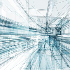 Abstract architecture background 3d rendering