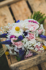 Romantic colorful bouquet in close-up