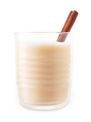 eggnog in glass isolated on white
