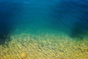 Clear blue water