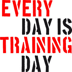 cool hanteln everyday is training day gym muskeln stark workout design logo gewicht heben bodybuilder