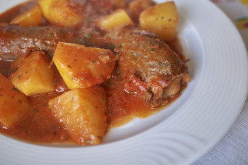 Meat roll with potatoes