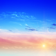 Sky sunrise air clouds panorama