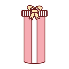 flat line colored gift over white background  vector illustration