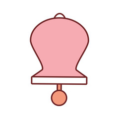 flat line colored christmas bell over white  background  vector illustration