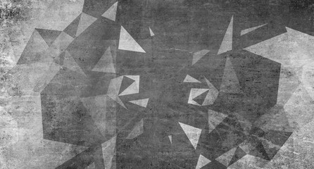 Triangles black and white background 3D Rendering