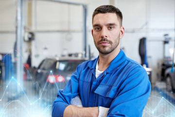 auto mechanic man or smith at car workshop