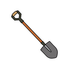  colorful shovel over white background  vector illustration