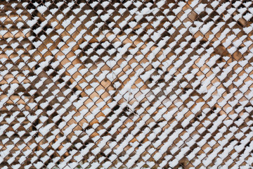 Snow on a grid. It is a lot of snow on a grid.