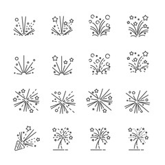 firework line icon set 2, vector eps10