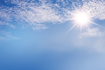 Cloud and blue sky.Cloud and sunbeam in tropical climate.