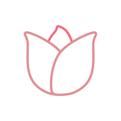 flat line colored flower over white background  vector illustration