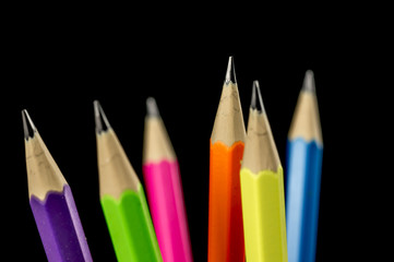 Colorful pencils close up