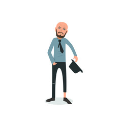 Exhausted and completely wiped out cartoon guy in casual clothes, gesturing. Vector illustration. Modern flat design.