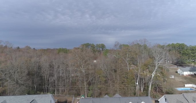 Drone footage flying up into the sky