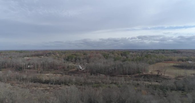 Aerial Drone footage flying over a swamp