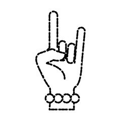 Obraz premium Rock and roll hand symbol icon vector illustration graphic design