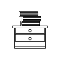 drawers with books icon over white background vector illustration