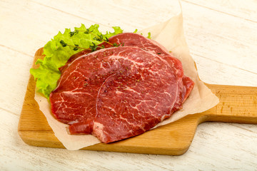 Raw beef schnitzel