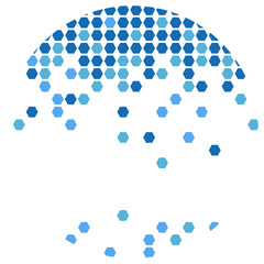 Blue Abstract hexagon. Color Blue dot on white background. Vector illustration abstract banner for web, print in a modern style for your projects.