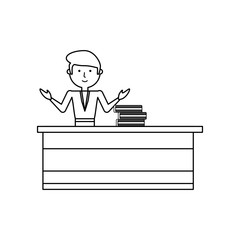 cartoon teacher man icon over white background vector illustration