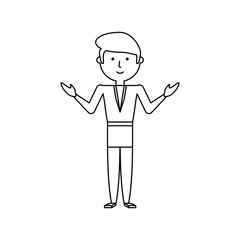cartoon teacher man icon over white background vector illustration