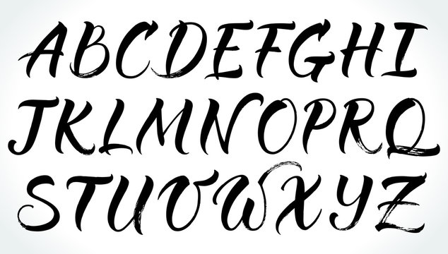 Brushpen lettering vector alphabet. Modern calligraphy, handwritten letters