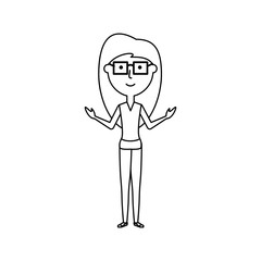 cartoon teacher woman icon over white background vector illustration