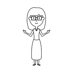 cartoon teacher woman icon over white background vector illustration